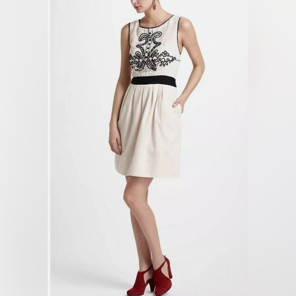 Anthropologie Dresses & Skirts - Anthropologie Elegant Cream and Black Dress